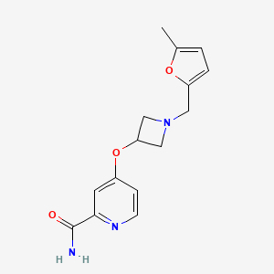 molecular formula C15H17N3O3 B6443967 4-({1-[(5-methylfuran-2-yl)methyl]azetidin-3-yl}oxy)pyridine-2-carboxamide CAS No. 2640842-19-7