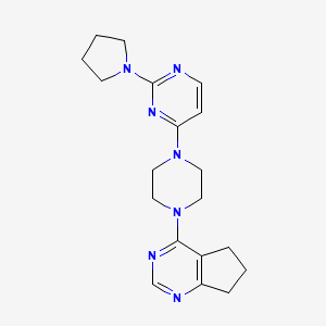 molecular formula C19H25N7 B6443983 4-(4-{5H,6H,7H-cyclopenta[d]pyrimidin-4-yl}piperazin-1-yl)-2-(pyrrolidin-1-yl)pyrimidine CAS No. 2549047-82-5