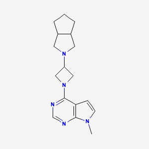 molecular formula C17H23N5 B6443992 1-{7-methyl-7H-pyrrolo[2,3-d]pyrimidin-4-yl}-3-{octahydrocyclopenta[c]pyrrol-2-yl}azetidine CAS No. 2549029-01-6