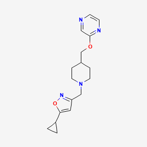 2-({1-[(5-cyclopropyl-1,2-oxazol-3-yl)methyl]piperidin-4-yl}methoxy)pyrazine