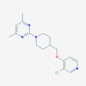 molecular formula C17H21ClN4O B6444026 2-(4-{[(3-chloropyridin-4-yl)oxy]methyl}piperidin-1-yl)-4,6-dimethylpyrimidine CAS No. 2549024-50-0