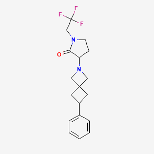 molecular formula C18H21F3N2O B6444100 3-{6-phenyl-2-azaspiro[3.3]heptan-2-yl}-1-(2,2,2-trifluoroethyl)pyrrolidin-2-one CAS No. 2640818-85-3