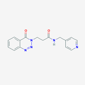 molecular formula C16H15N5O2 B6444104 3-(4-oxo-3,4-dihydro-1,2,3-benzotriazin-3-yl)-N-[(pyridin-4-yl)methyl]propanamide CAS No. 1235276-13-7