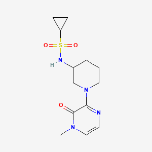 molecular formula C13H20N4O3S B6444148 N-[1-(4-methyl-3-oxo-3,4-dihydropyrazin-2-yl)piperidin-3-yl]cyclopropanesulfonamide CAS No. 2549065-07-6