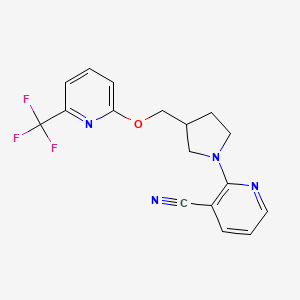 2-[3-({[6-(trifluoromethyl)pyridin-2-yl]oxy}methyl)pyrrolidin-1-yl]pyridine-3-carbonitrile