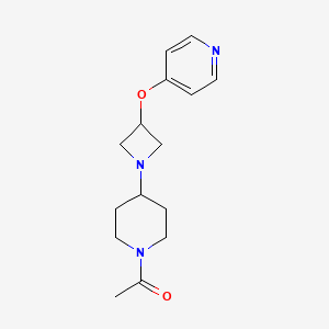 molecular formula C15H21N3O2 B6444165 1-{4-[3-(pyridin-4-yloxy)azetidin-1-yl]piperidin-1-yl}ethan-1-one CAS No. 2640835-63-6