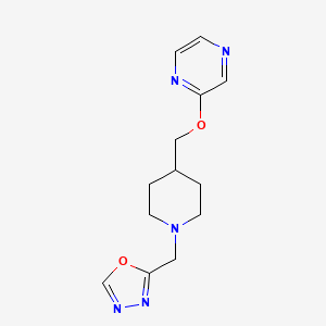 2-({1-[(1,3,4-oxadiazol-2-yl)methyl]piperidin-4-yl}methoxy)pyrazine