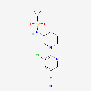 molecular formula C14H17ClN4O2S B6444208 N-[1-(3-chloro-5-cyanopyridin-2-yl)piperidin-3-yl]cyclopropanesulfonamide CAS No. 2549007-95-4