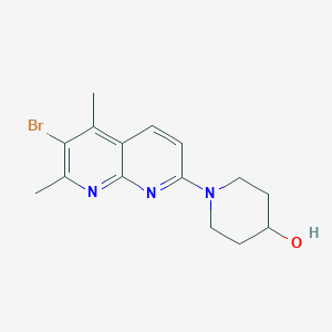 molecular formula C15H18BrN3O B6444215 1-(6-bromo-5,7-dimethyl-1,8-naphthyridin-2-yl)piperidin-4-ol CAS No. 2640888-30-6
