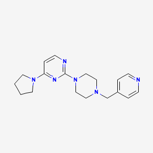 molecular formula C18H24N6 B6444243 2-{4-[(pyridin-4-yl)methyl]piperazin-1-yl}-4-(pyrrolidin-1-yl)pyrimidine CAS No. 2549054-90-0