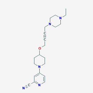 molecular formula C21H29N5O B6444272 4-(4-{[4-(4-ethylpiperazin-1-yl)but-2-yn-1-yl]oxy}piperidin-1-yl)pyridine-2-carbonitrile CAS No. 2640952-90-3