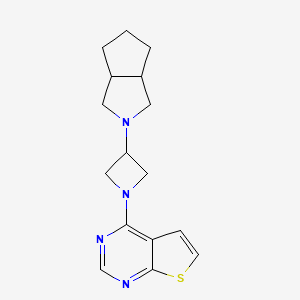 molecular formula C16H20N4S B6444285 3-{octahydrocyclopenta[c]pyrrol-2-yl}-1-{thieno[2,3-d]pyrimidin-4-yl}azetidine CAS No. 2549000-95-3