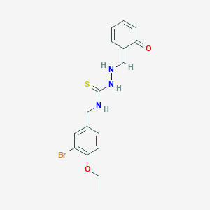 molecular formula C17H18BrN3O2S B064443 N-((3-Bromo-4-ethoxyphenyl)methyl)-2-((2-hydroxyphenyl)methylene)hydrazinecarbothioamide CAS No. 186453-56-5