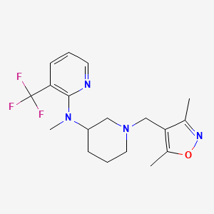 molecular formula C18H23F3N4O B6444323 N-{1-[(3,5-dimethyl-1,2-oxazol-4-yl)methyl]piperidin-3-yl}-N-methyl-3-(trifluoromethyl)pyridin-2-amine CAS No. 2548993-79-7