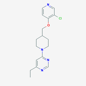 molecular formula C17H21ClN4O B6444391 4-(4-{[(3-chloropyridin-4-yl)oxy]methyl}piperidin-1-yl)-6-ethylpyrimidine CAS No. 2640880-63-1