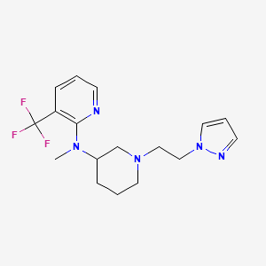 molecular formula C17H22F3N5 B6444395 N-methyl-N-{1-[2-(1H-pyrazol-1-yl)ethyl]piperidin-3-yl}-3-(trifluoromethyl)pyridin-2-amine CAS No. 2640966-37-4