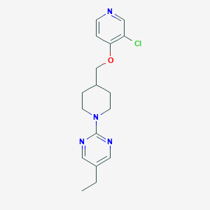 molecular formula C17H21ClN4O B6444407 2-(4-{[(3-chloropyridin-4-yl)oxy]methyl}piperidin-1-yl)-5-ethylpyrimidine CAS No. 2640966-41-0