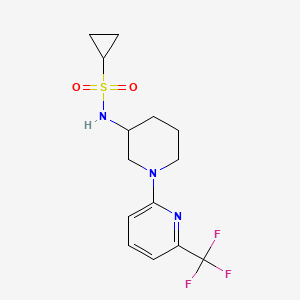 molecular formula C14H18F3N3O2S B6444431 N-{1-[6-(trifluoromethyl)pyridin-2-yl]piperidin-3-yl}cyclopropanesulfonamide CAS No. 2549024-26-0