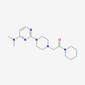 molecular formula C17H28N6O B6444438 2-{4-[4-(dimethylamino)pyrimidin-2-yl]piperazin-1-yl}-1-(piperidin-1-yl)ethan-1-one CAS No. 2640966-72-7