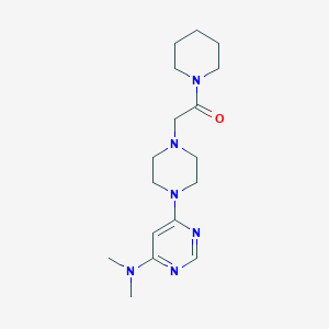 molecular formula C17H28N6O B6444448 2-{4-[6-(dimethylamino)pyrimidin-4-yl]piperazin-1-yl}-1-(piperidin-1-yl)ethan-1-one CAS No. 2640962-39-4