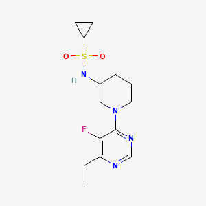 molecular formula C14H21FN4O2S B6444464 N-[1-(6-ethyl-5-fluoropyrimidin-4-yl)piperidin-3-yl]cyclopropanesulfonamide CAS No. 2640959-67-5