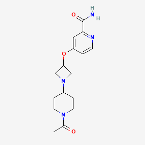 molecular formula C16H22N4O3 B6444491 4-{[1-(1-acetylpiperidin-4-yl)azetidin-3-yl]oxy}pyridine-2-carboxamide CAS No. 2640829-24-7