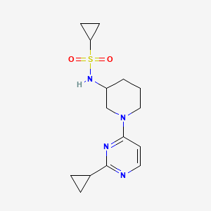 molecular formula C15H22N4O2S B6444494 N-[1-(2-cyclopropylpyrimidin-4-yl)piperidin-3-yl]cyclopropanesulfonamide CAS No. 2549031-53-8
