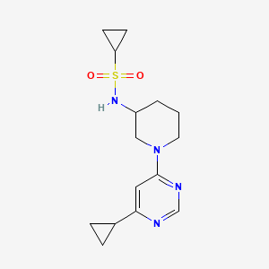 molecular formula C15H22N4O2S B6444495 N-[1-(6-cyclopropylpyrimidin-4-yl)piperidin-3-yl]cyclopropanesulfonamide CAS No. 2640873-26-1