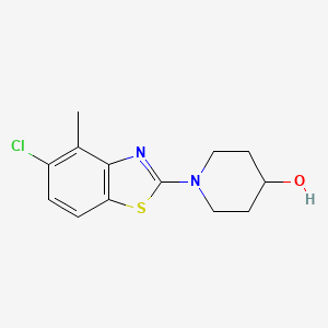 molecular formula C13H15ClN2OS B6444496 1-(5-chloro-4-methyl-1,3-benzothiazol-2-yl)piperidin-4-ol CAS No. 2548981-42-4