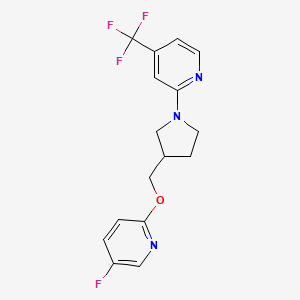 molecular formula C16H15F4N3O B6444510 2-(3-{[(5-fluoropyridin-2-yl)oxy]methyl}pyrrolidin-1-yl)-4-(trifluoromethyl)pyridine CAS No. 2549031-59-4