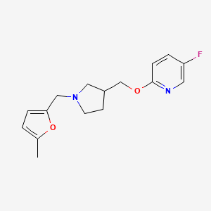 molecular formula C16H19FN2O2 B6444518 5-fluoro-2-({1-[(5-methylfuran-2-yl)methyl]pyrrolidin-3-yl}methoxy)pyridine CAS No. 2640829-34-9
