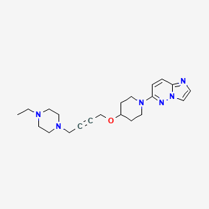 molecular formula C21H30N6O B6444526 1-ethyl-4-{4-[(1-{imidazo[1,2-b]pyridazin-6-yl}piperidin-4-yl)oxy]but-2-yn-1-yl}piperazine CAS No. 2640897-52-3