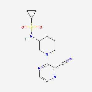molecular formula C13H17N5O2S B6444550 N-[1-(3-cyanopyrazin-2-yl)piperidin-3-yl]cyclopropanesulfonamide CAS No. 2548976-96-9