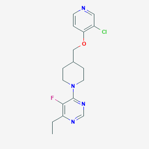 molecular formula C17H20ClFN4O B6444558 4-(4-{[(3-chloropyridin-4-yl)oxy]methyl}piperidin-1-yl)-6-ethyl-5-fluoropyrimidine CAS No. 2549016-22-8