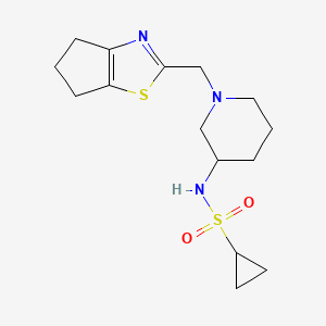 molecular formula C15H23N3O2S2 B6444605 N-[1-({4H,5H,6H-cyclopenta[d][1,3]thiazol-2-yl}methyl)piperidin-3-yl]cyclopropanesulfonamide CAS No. 2640897-78-3
