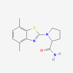 molecular formula C14H17N3OS B6444609 1-(4,7-dimethyl-1,3-benzothiazol-2-yl)pyrrolidine-2-carboxamide CAS No. 2548981-90-2