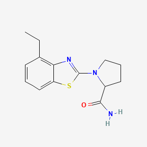 molecular formula C14H17N3OS B6444614 1-(4-ethyl-1,3-benzothiazol-2-yl)pyrrolidine-2-carboxamide CAS No. 2548975-86-4