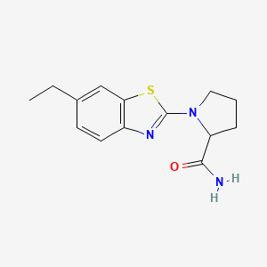 molecular formula C14H17N3OS B6444622 1-(6-ethyl-1,3-benzothiazol-2-yl)pyrrolidine-2-carboxamide CAS No. 2548978-13-6