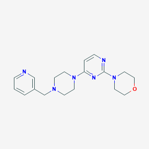 molecular formula C18H24N6O B6444633 4-(4-{4-[(pyridin-3-yl)methyl]piperazin-1-yl}pyrimidin-2-yl)morpholine CAS No. 2548987-73-9