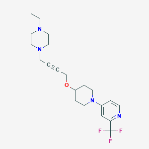 molecular formula C21H29F3N4O B6444640 1-ethyl-4-[4-({1-[2-(trifluoromethyl)pyridin-4-yl]piperidin-4-yl}oxy)but-2-yn-1-yl]piperazine CAS No. 2640965-82-6