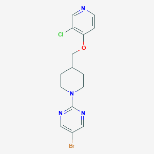 molecular formula C15H16BrClN4O B6444648 5-bromo-2-(4-{[(3-chloropyridin-4-yl)oxy]methyl}piperidin-1-yl)pyrimidine CAS No. 2549049-48-9