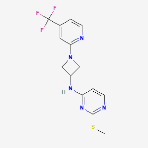 molecular formula C14H14F3N5S B6444658 2-(methylsulfanyl)-N-{1-[4-(trifluoromethyl)pyridin-2-yl]azetidin-3-yl}pyrimidin-4-amine CAS No. 2640957-33-9