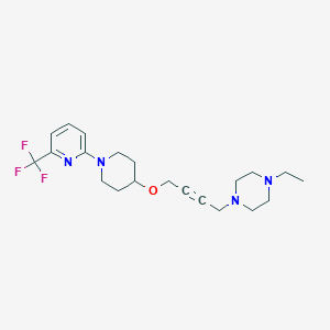 molecular formula C21H29F3N4O B6444664 1-ethyl-4-[4-({1-[6-(trifluoromethyl)pyridin-2-yl]piperidin-4-yl}oxy)but-2-yn-1-yl]piperazine CAS No. 2549049-01-4