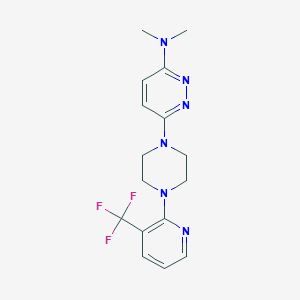 molecular formula C16H19F3N6 B6444681 N,N-dimethyl-6-{4-[3-(trifluoromethyl)pyridin-2-yl]piperazin-1-yl}pyridazin-3-amine CAS No. 2549009-25-6