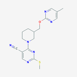 molecular formula C17H20N6OS B6444701 4-(3-{[(5-methylpyrimidin-2-yl)oxy]methyl}piperidin-1-yl)-2-(methylsulfanyl)pyrimidine-5-carbonitrile CAS No. 2640953-20-2