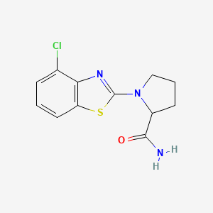 molecular formula C12H12ClN3OS B6444712 1-(4-chloro-1,3-benzothiazol-2-yl)pyrrolidine-2-carboxamide CAS No. 2548976-86-7