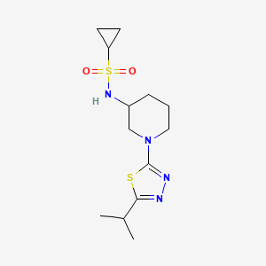 molecular formula C13H22N4O2S2 B6444714 N-{1-[5-(propan-2-yl)-1,3,4-thiadiazol-2-yl]piperidin-3-yl}cyclopropanesulfonamide CAS No. 2640968-64-3