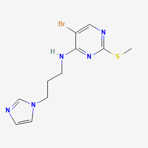 molecular formula C11H14BrN5S B6444720 5-bromo-N-[3-(1H-imidazol-1-yl)propyl]-2-(methylsulfanyl)pyrimidin-4-amine CAS No. 2640821-58-3