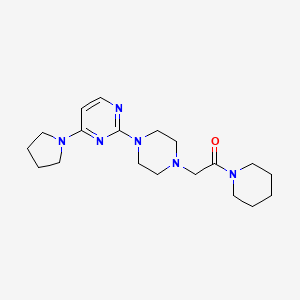 molecular formula C19H30N6O B6444725 1-(piperidin-1-yl)-2-{4-[4-(pyrrolidin-1-yl)pyrimidin-2-yl]piperazin-1-yl}ethan-1-one CAS No. 2640836-16-2