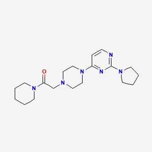 molecular formula C19H30N6O B6444735 1-(piperidin-1-yl)-2-{4-[2-(pyrrolidin-1-yl)pyrimidin-4-yl]piperazin-1-yl}ethan-1-one CAS No. 2640889-37-6